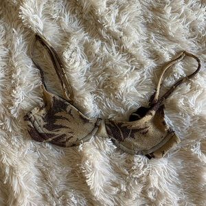 Gold and black sparkly bra style bikini top great for festival season!